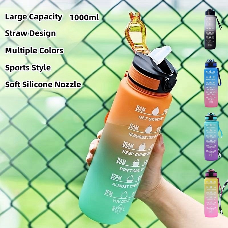 Smart Water Bottle Tracker - 그라디언트 색상 1000mL 대용량 야외 스포츠