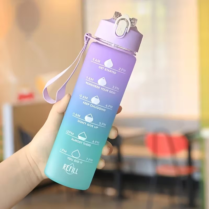 900ml 스포츠 물병 고온 저항성 눈금 있는 빨대 컵 - Smart Water Bottle Tracker 리뷰 및 가격