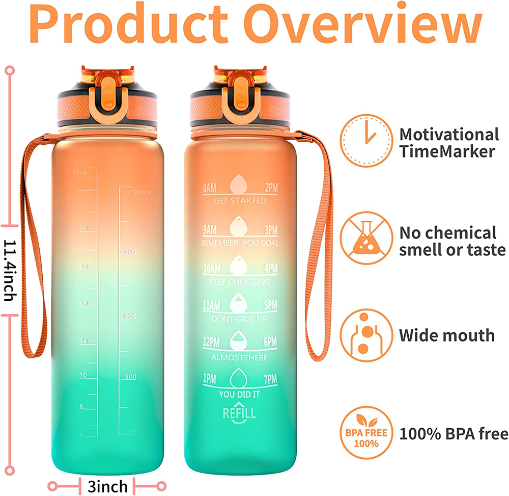 동기 유발 스포츠 물병, 누수 방지 음료수 병, 야외  - Smart Water Bottle Tracker 리뷰 및 가격