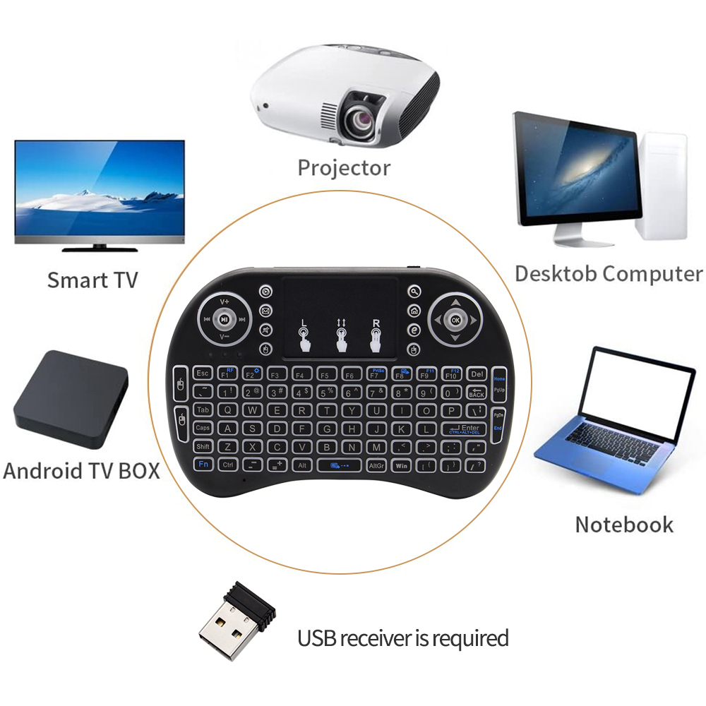 백라이트 에어 마우스 원격 터치패드, 안드로이드 TV  - Wireless Keyboard Mini 리뷰 및 가격